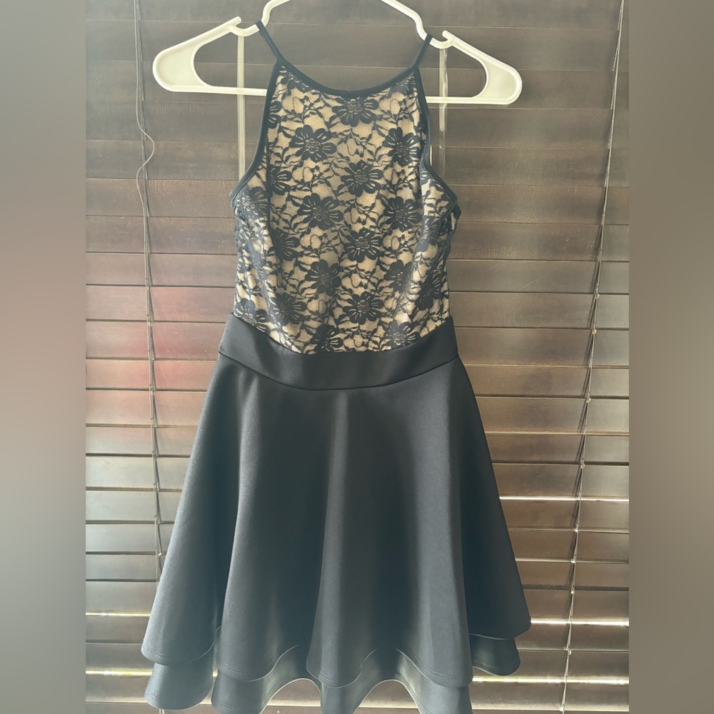 Tan and Black Dress